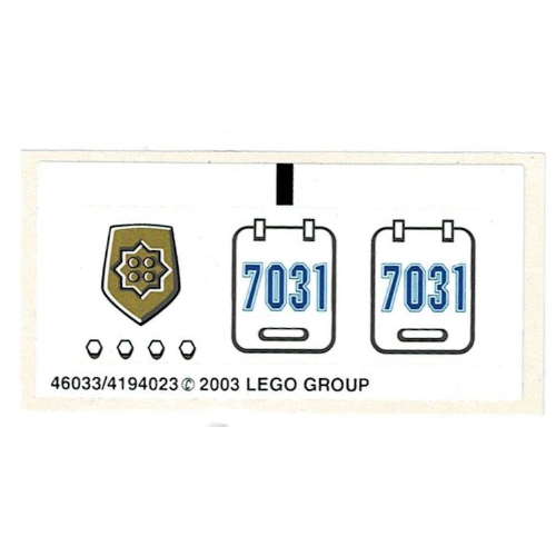 Sticker Sheet for Set 7031-1 ([No Color/Any Color])
