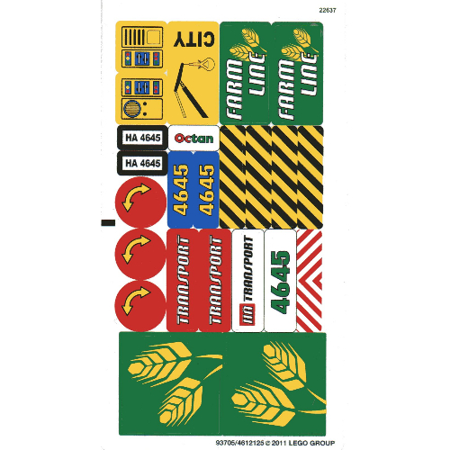 Sticker Sheet for Set 4645-1 ([No Color/Any Color])