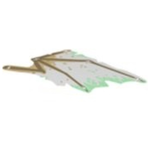 Wing, Right, Dragon, Dark Tan Bones, Gold and Green Diamonds Print ([No Color/Any Color])