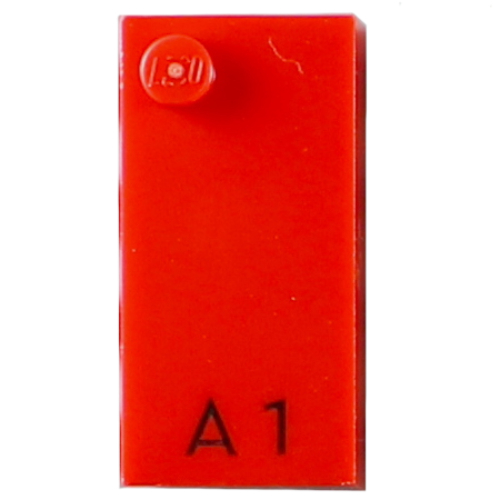Braille Brick 2 x 4 with 1 Stud ⠁and 'A 1' Print (Red)