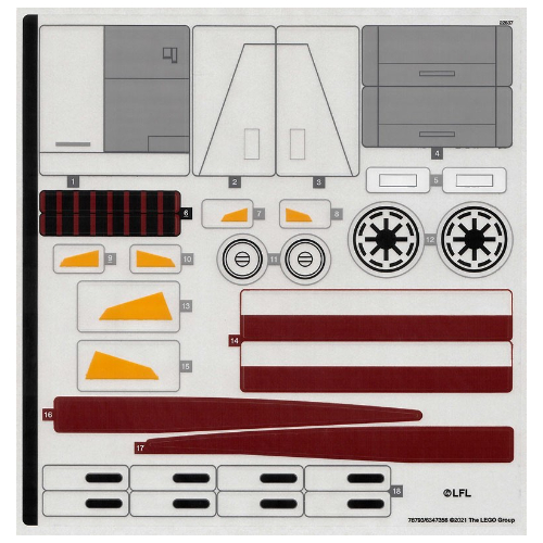 Sticker Sheet 1 for Set 75309-1 ([No Color/Any Color])