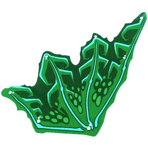 Wing, Right, Dragon, Azure Bones, Green/Dark Green Webbing ([No Color/Any Color])