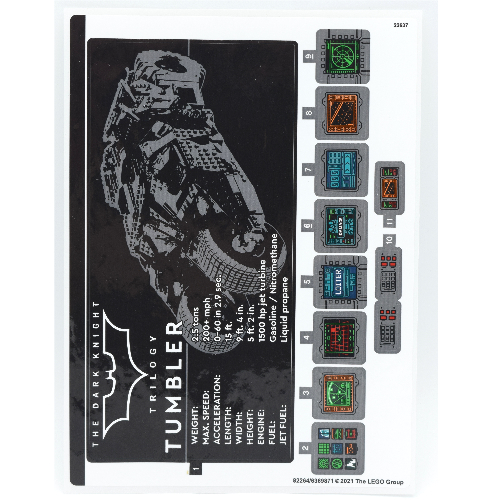 Sticker Sheet 2 for Set 76240-1 ([No Color/Any Color])