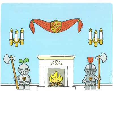 Backdrop for Sets 3615-2 / 9131-1, Room Interior / Castle Gate ([No Color/Any Color])