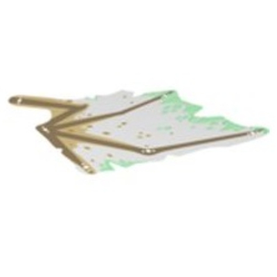 Wing, Left, Dragon, Dark Tan Bones, Gold and Green Diamonds Print ([No Color/Any Color])