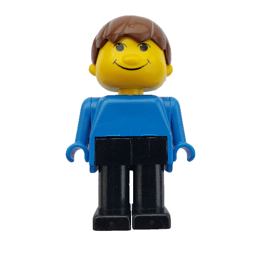 Basic Figure Human Boy Blue, Black Legs, Brown Hair ([No Color/Any Color])