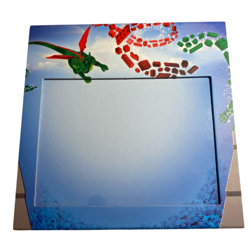 Picture Frame, Green Dragon and Red and Green Swirling Bricks Print ([No Color/Any Color])