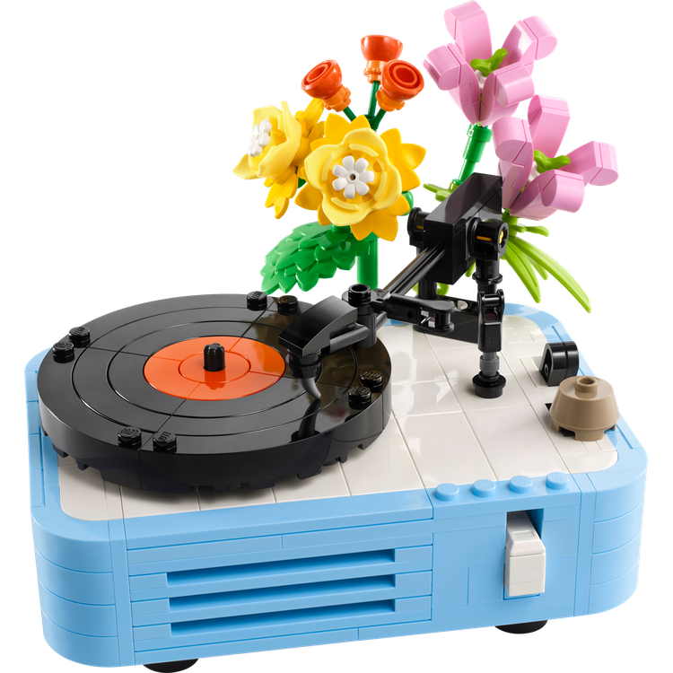 Record Player with Flowers