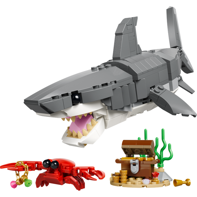 Fierce Shark with a Treasure Chest