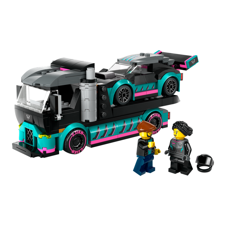 Race Car and Car Carrier Truck