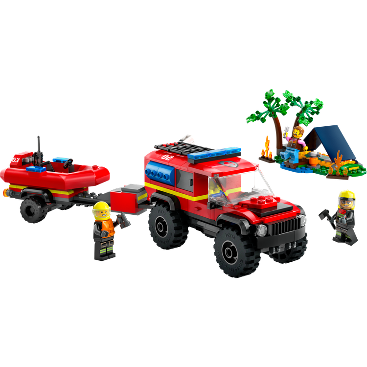 4x4 Fire Engine with Rescue Boat