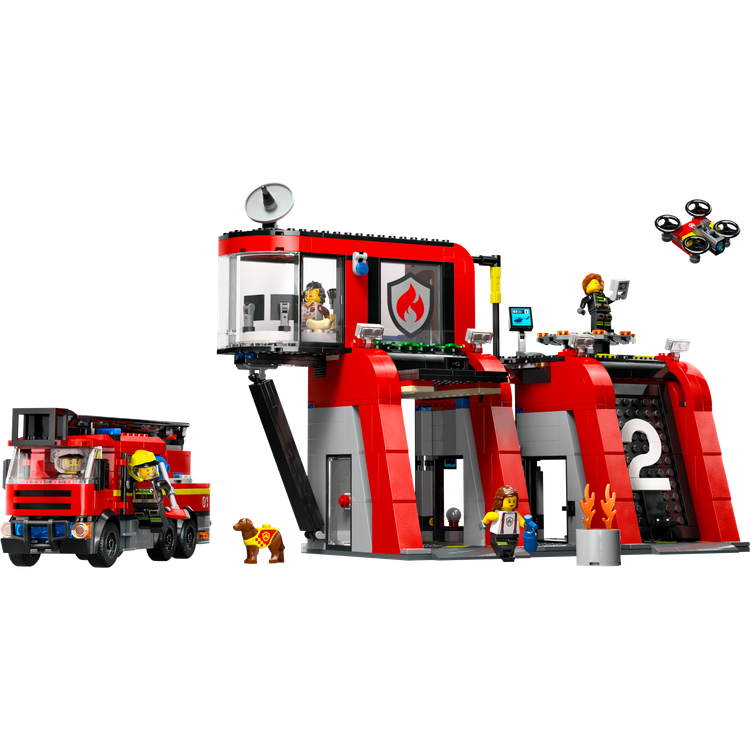 Fire Station with Fire Truck
