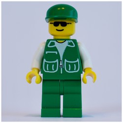 Man, Green Jacket, Green Legs, Green Cap, Sunglasses
