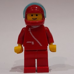 Racer, Red Jacket with Zipper, Red Helmet with Visor (3626a Head)