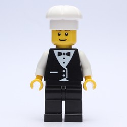 Waiter, Man, Black Suit and Bow Tie, Chef Hat