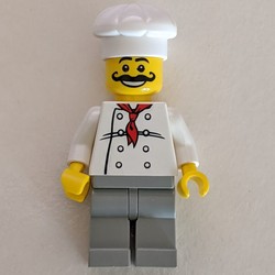 Chef - White Torso, Light Gray Legs