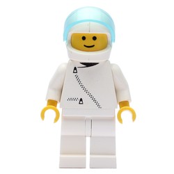 Racer, White Jacket with Zipper, White Helmet with Visor (3626a Head)