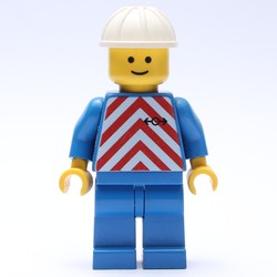 Train Worker - Red Vest, Blue Legs, White Helmet, Plain Face