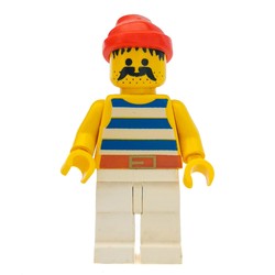 Pirate - Blue Stripes, White Legs, Red Bandana, 3626a