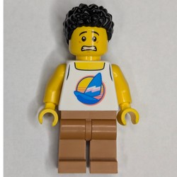 Man, White Vest, Medium Nougat Legs, Black Hair
