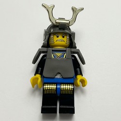 Shogun, Armor and Helmet with Horn, Blue and Black Robe