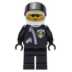 Policeman with Zipper Jacket and Helmet with Black Visor