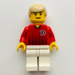 Soccer Player Red Torso, White Legs #10