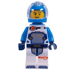 Astronaut, White and Dark Azure Spacesuit, Dark Azure Backpack and Helmet, Stubble Beard