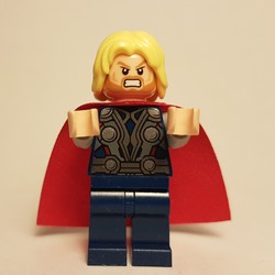 Thor with Red Cape and Bright Yellow Hair