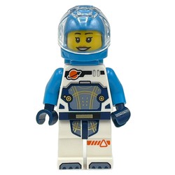 Astronaut, White and Dark Blue Spacesuit, Dark Azure Backpack and Helmet, Earpiece