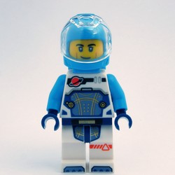 Astronaut, White and Dark Azure Spacesuit, Dark Azure Backpack and Helmet