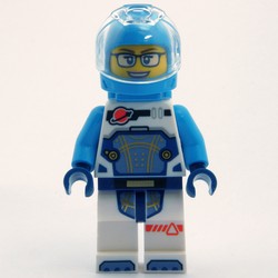 Astronaut, White and Dark Azure Spacesuit, Dark Azure Backpack and Helmet, Glasses