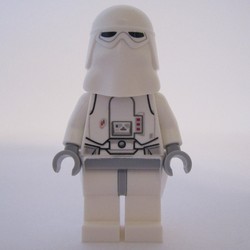 Snowtrooper, Light Bluish Gray Hips, Neck Bracket with Printed 1 x 1 Tile and 1 x 1 Plate with Clip Light, Kama