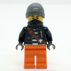 Crook, Black Jacket, Orange Legs, Black Bandana, Dark Bluish Gray Hat