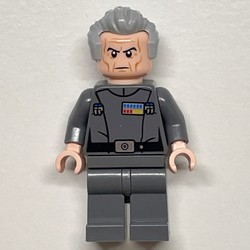 Grand Moff Wilhuff Tarkin, Dark Bluish Gray, Ruffled Hair