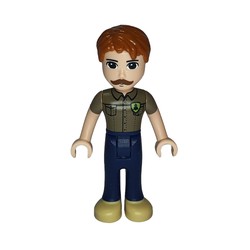 Angus - Dark Tan Shirt, Dark Blue Trousers