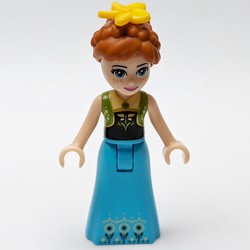 Anna - Lime Vest, Medium Azure Dress, Braids, Flower