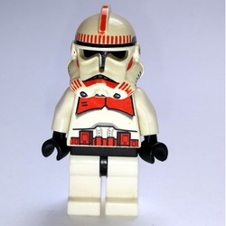 Clone Shock Trooper, Red Markings, Plain Black Head, Black Hips