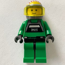 Rebel Pilot A-wing, Green Uniform, Black Eyes, Trans-Yellow Visor