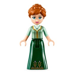 Anna - Sand Green and Dark Green Dress, Closed Mouth