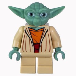 Yoda, Sand Green Head with Gray Hair, Dark Red Sash (Clone Wars)