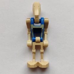 Battle Droid Pilot, Blue Torso with Tan Print, Two Bent Arms