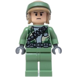 Rebel Trooper in Endor Uniform, Sand Green Legs, Black Eyes, Neck Bracket