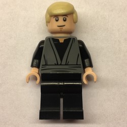 Luke Skywalker, Dark Bluish Gray Robes, Tan Hair, Dual Sided Head