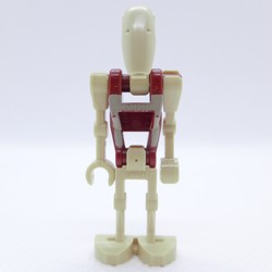 Battle Droid Security, Dark Red Torso with Tan Print, One Bent Arm, One Straight Arm