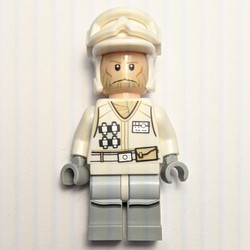 Rebel Trooper in Hoth Uniform, White Hat, White Jacket, Tan Beard, No Backpack