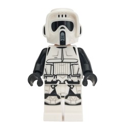 Scout Trooper, Dual Molded White and Black Helmet, Open Mouth