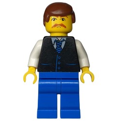 Man, Black Jacket, White Arms. Blue Legs