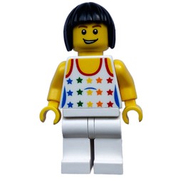 Woman - White Shirt with Stars, White Legs