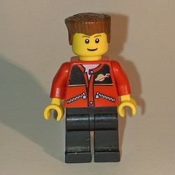 Man - Red Jacket, Black Legs